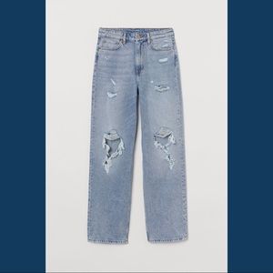 H&M Loose Straight High Jeans